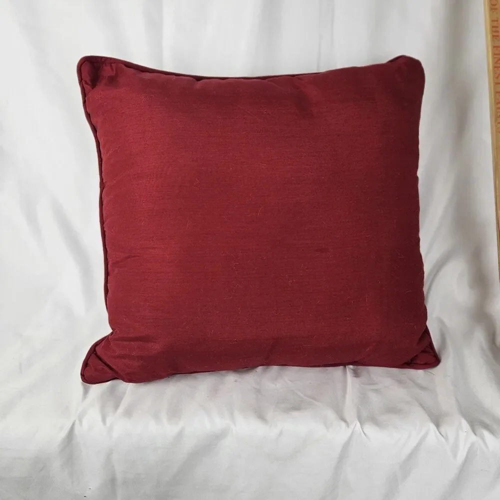 Needlepoint Throw Pillow  With Red Cardinals 13x13